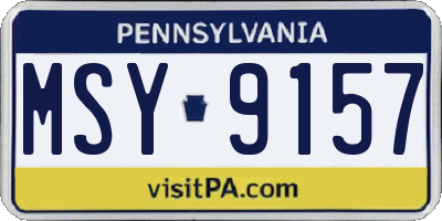 PA license plate MSY9157