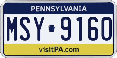 PA license plate MSY9160
