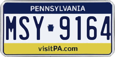 PA license plate MSY9164