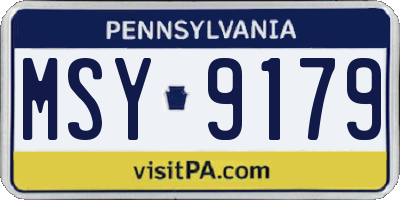 PA license plate MSY9179