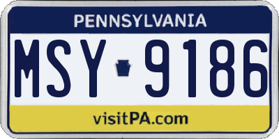 PA license plate MSY9186