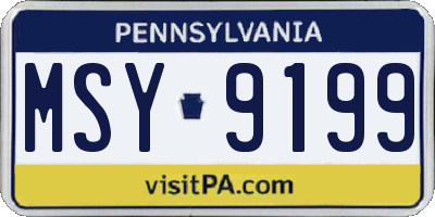 PA license plate MSY9199