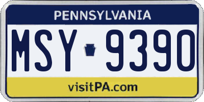 PA license plate MSY9390
