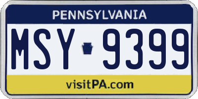 PA license plate MSY9399