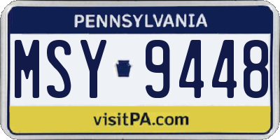 PA license plate MSY9448