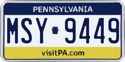 PA license plate MSY9449
