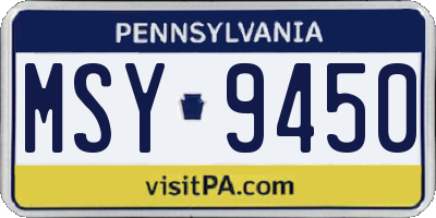 PA license plate MSY9450