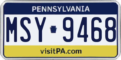 PA license plate MSY9468