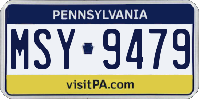 PA license plate MSY9479