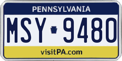 PA license plate MSY9480