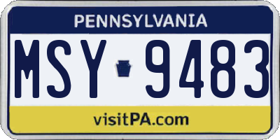 PA license plate MSY9483