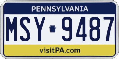 PA license plate MSY9487