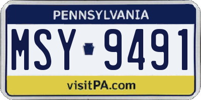PA license plate MSY9491