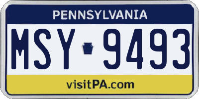 PA license plate MSY9493