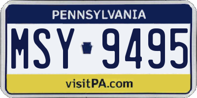 PA license plate MSY9495