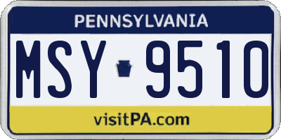 PA license plate MSY9510