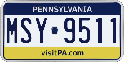 PA license plate MSY9511