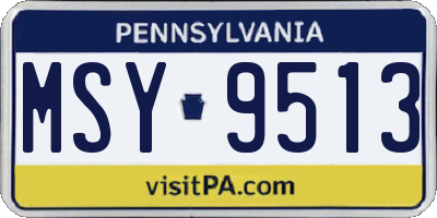PA license plate MSY9513