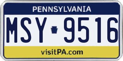 PA license plate MSY9516