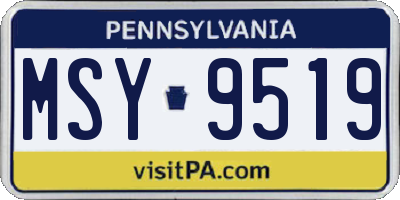 PA license plate MSY9519