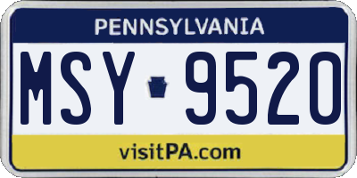 PA license plate MSY9520