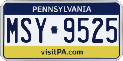 PA license plate MSY9525