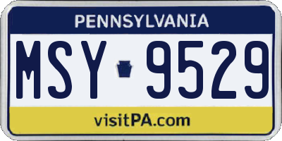 PA license plate MSY9529