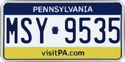 PA license plate MSY9535