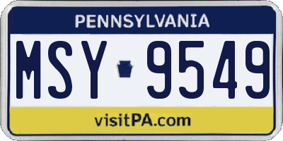 PA license plate MSY9549