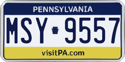 PA license plate MSY9557