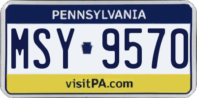 PA license plate MSY9570