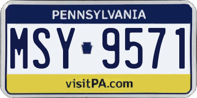 PA license plate MSY9571