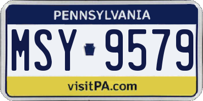 PA license plate MSY9579