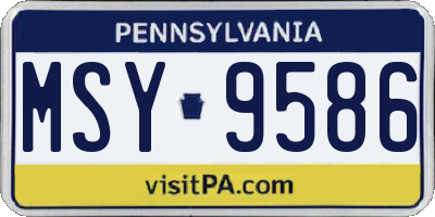 PA license plate MSY9586