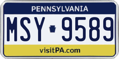 PA license plate MSY9589
