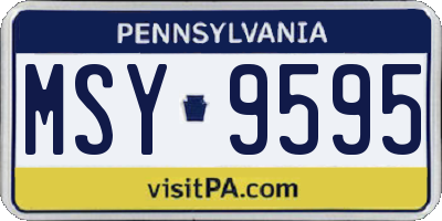 PA license plate MSY9595