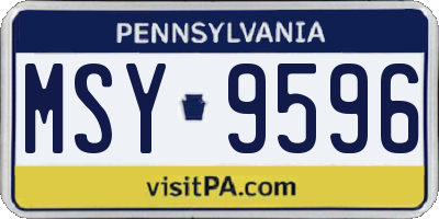 PA license plate MSY9596