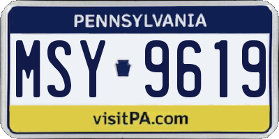 PA license plate MSY9619