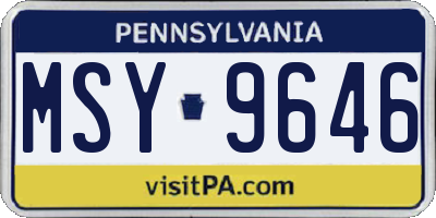PA license plate MSY9646