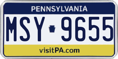 PA license plate MSY9655