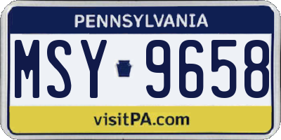 PA license plate MSY9658