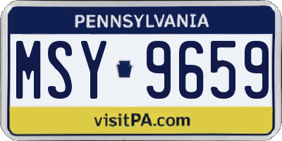 PA license plate MSY9659