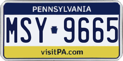 PA license plate MSY9665