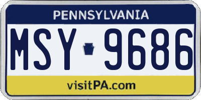 PA license plate MSY9686