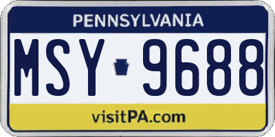 PA license plate MSY9688