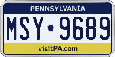 PA license plate MSY9689
