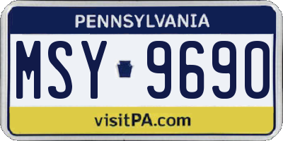PA license plate MSY9690
