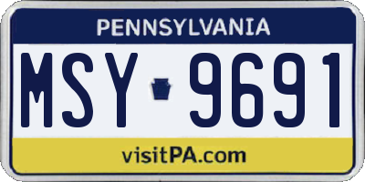PA license plate MSY9691