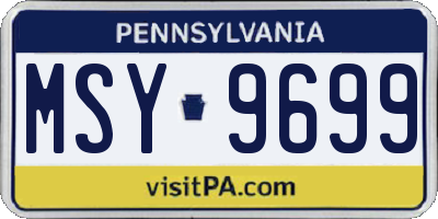 PA license plate MSY9699