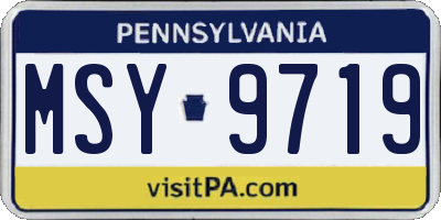 PA license plate MSY9719